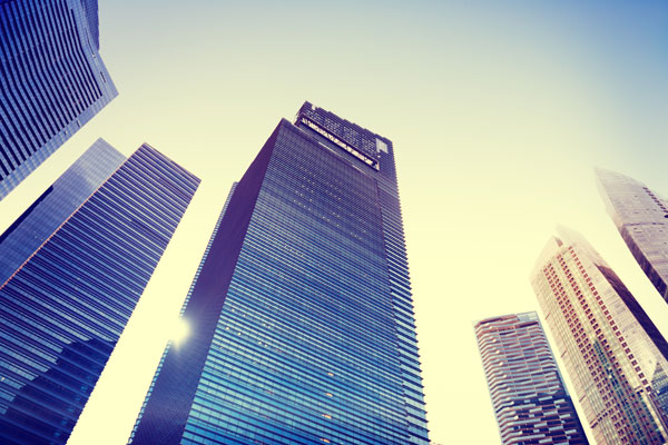 Skyscrapers in city landscape