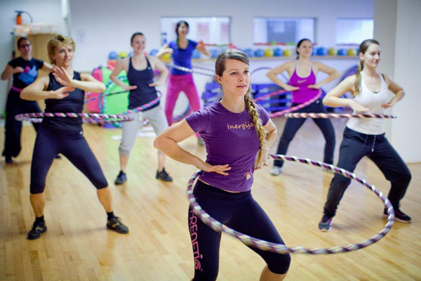 Hula hoop fitness class in Chester