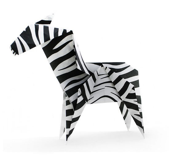 Origami zebra