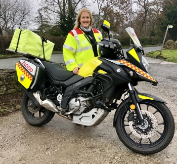 Blood Bikes’ first female rider in North Wales